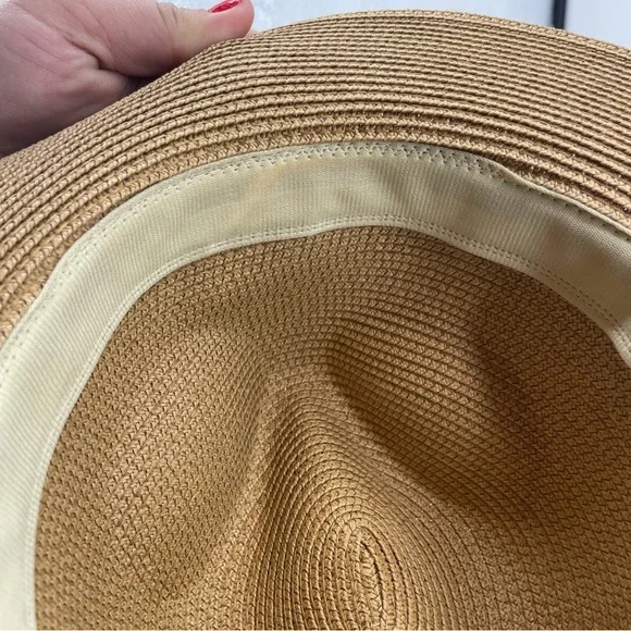 Straw Fedora Beach Sun Hat Wide Brim Panama Roll up Hat UPF 50+ - Picture 5 of 8